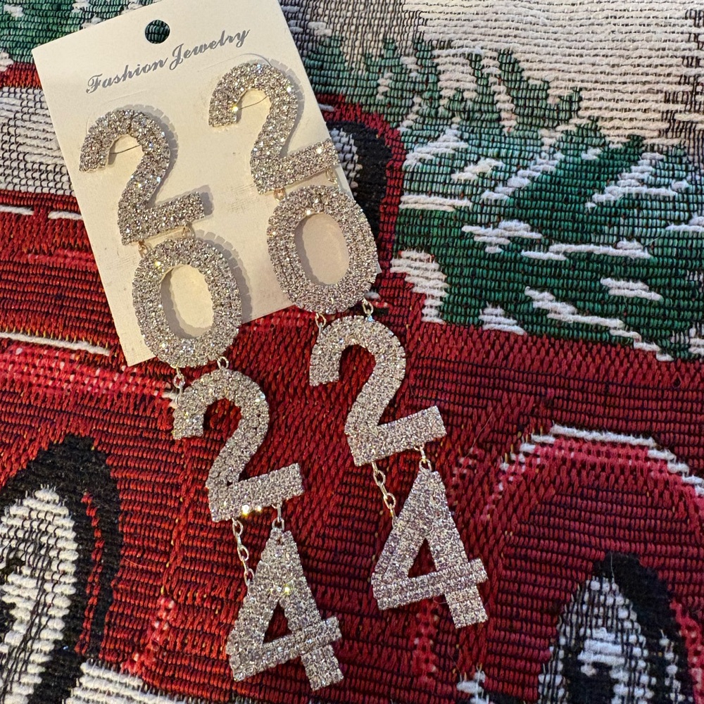 2024 Glitzy Earrings perfect for chr , Hanukkah or a December birthday pic